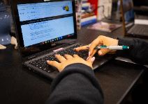  Girl working on computer